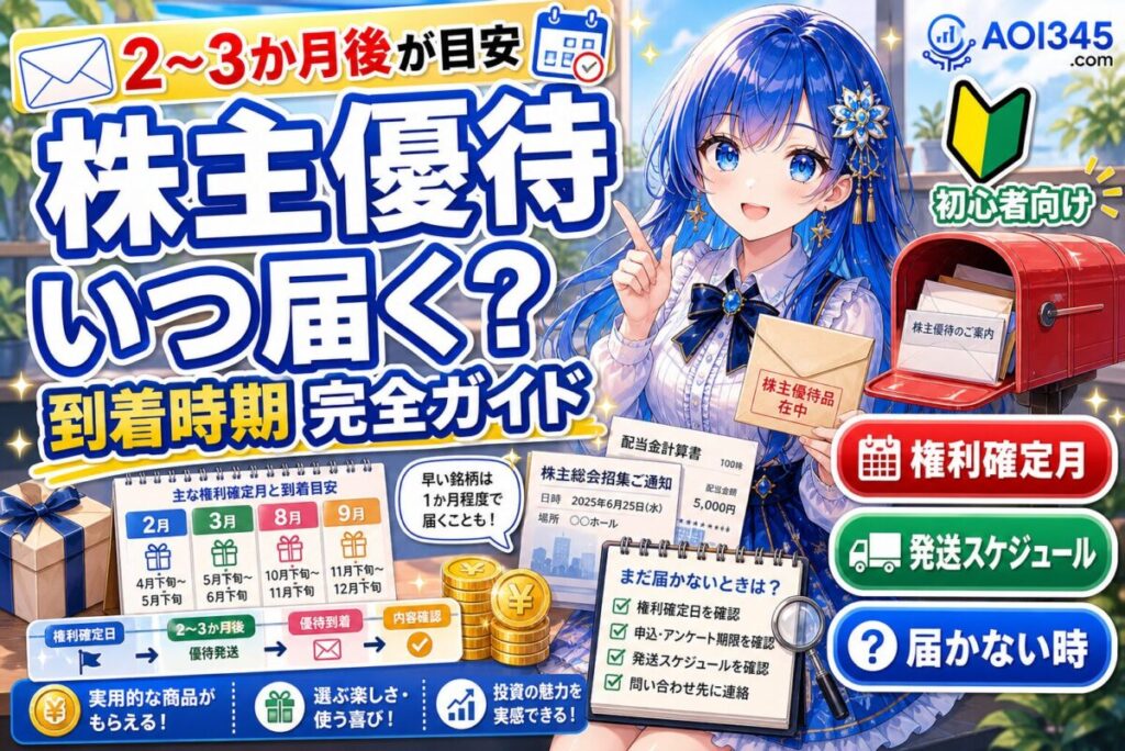 【保存版】株主優待の到着日一覧！2月/3月/8月/9月カレンダー