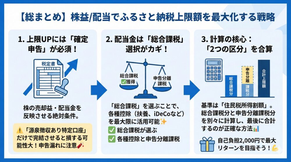 🎯【総まとめ】株益/配当でふるさと納税上限額を最大化する戦略📘