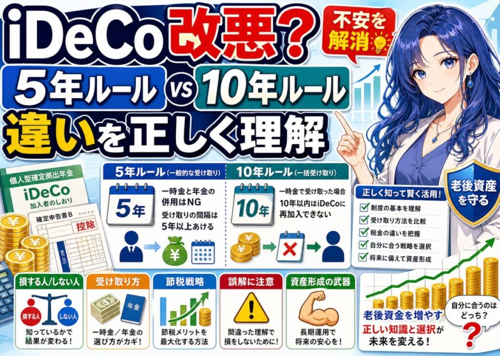【iDeCo改悪】5年&10年ルールの影響を受ける人/受けない人