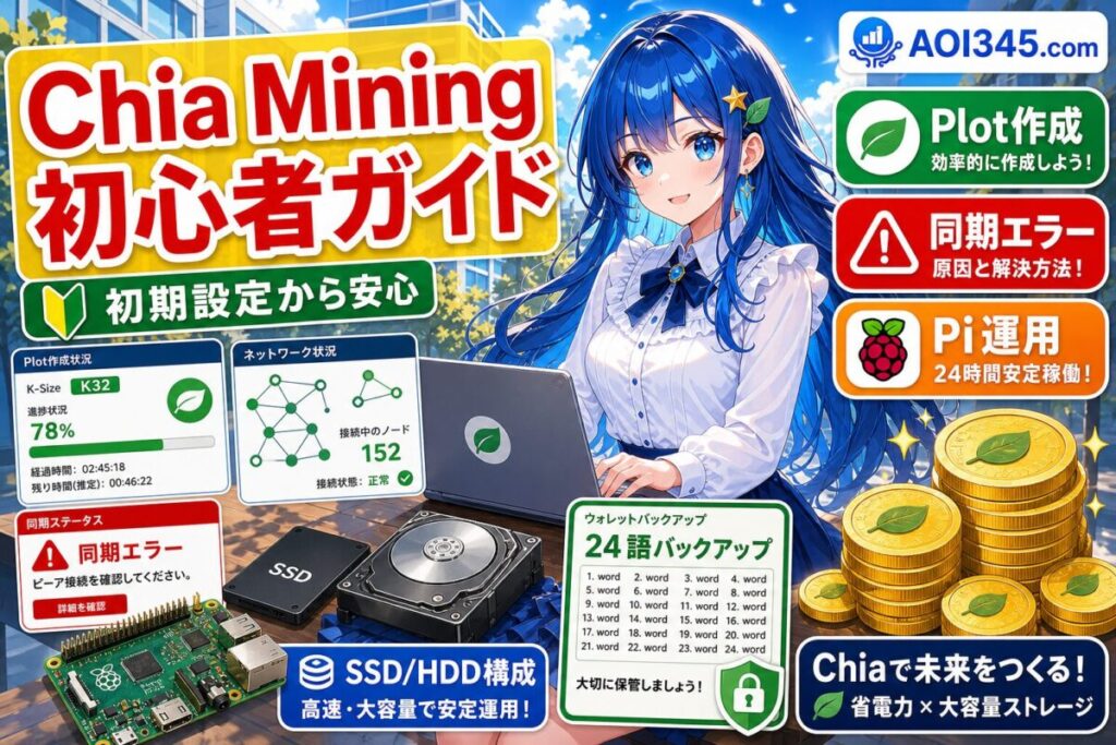 【完全ガイド】ChiaマイニングのPlot作成/同期エラー/Pi構成！