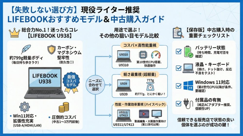 💡【失敗しない選び方】現役ライターが推すおすすめLIFEBOOKモデル5選