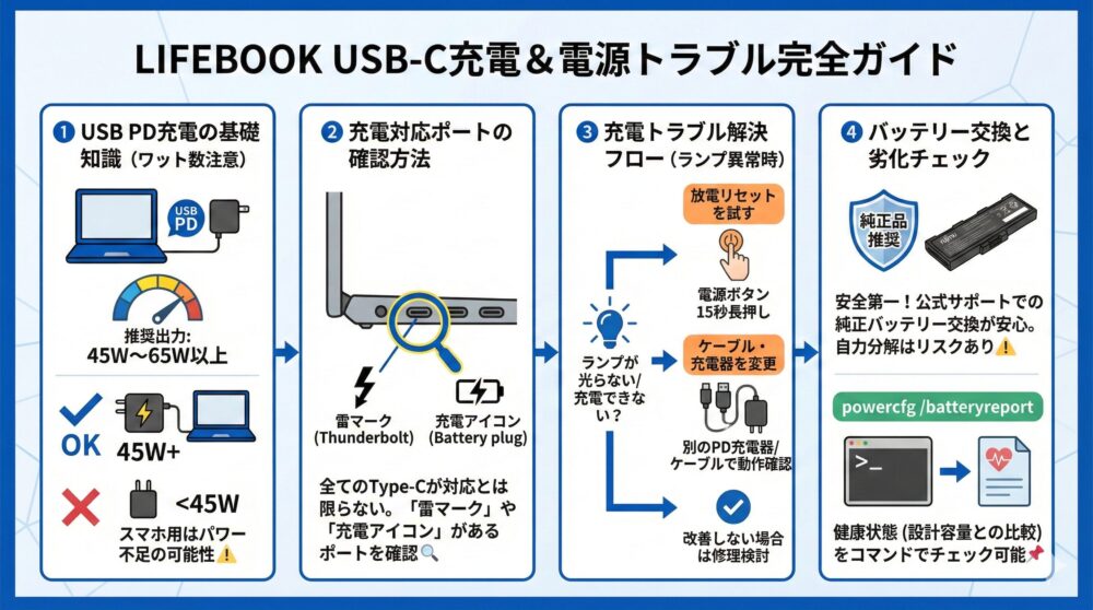 🔌 USB充電は非対応もある？必要なワット数と対応ポートを解説