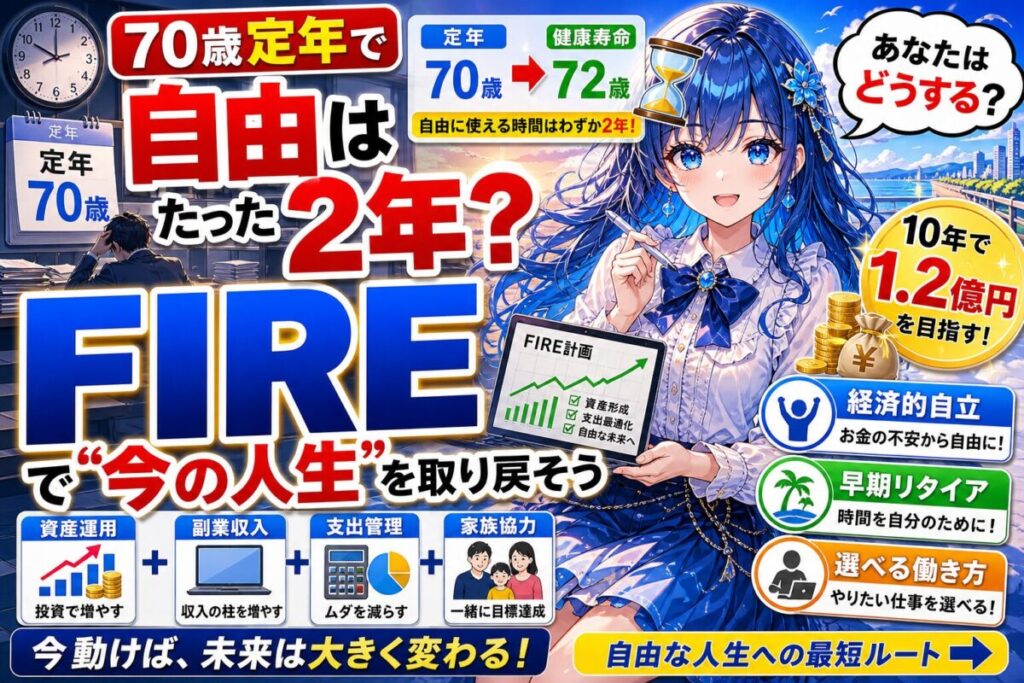 【完全ガイド】定年70歳で自由はたった2年！FIREで増える選択