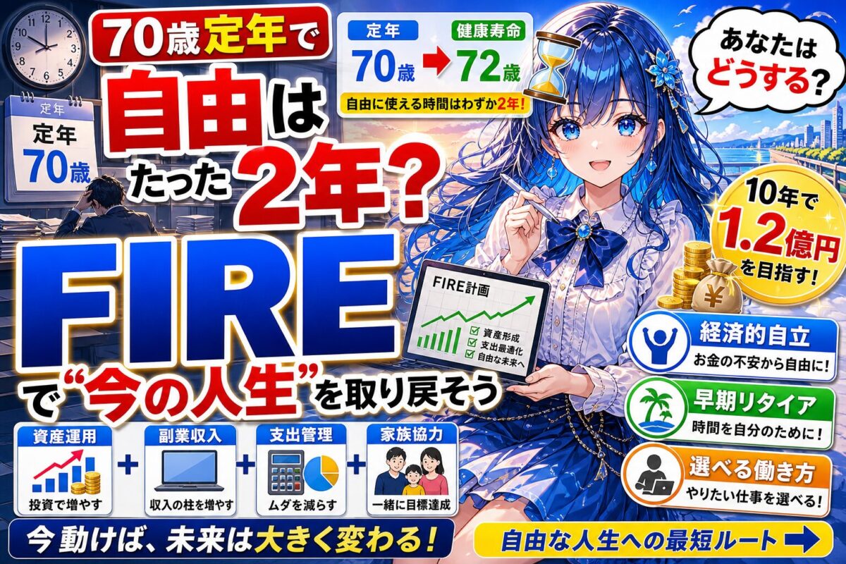 【完全ガイド】定年70歳で自由はたった2年！FIREで増える選択