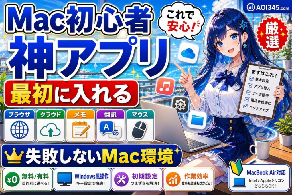 【厳選11選】2025年Mac購入後に最初に入れる無料/有料アプリ