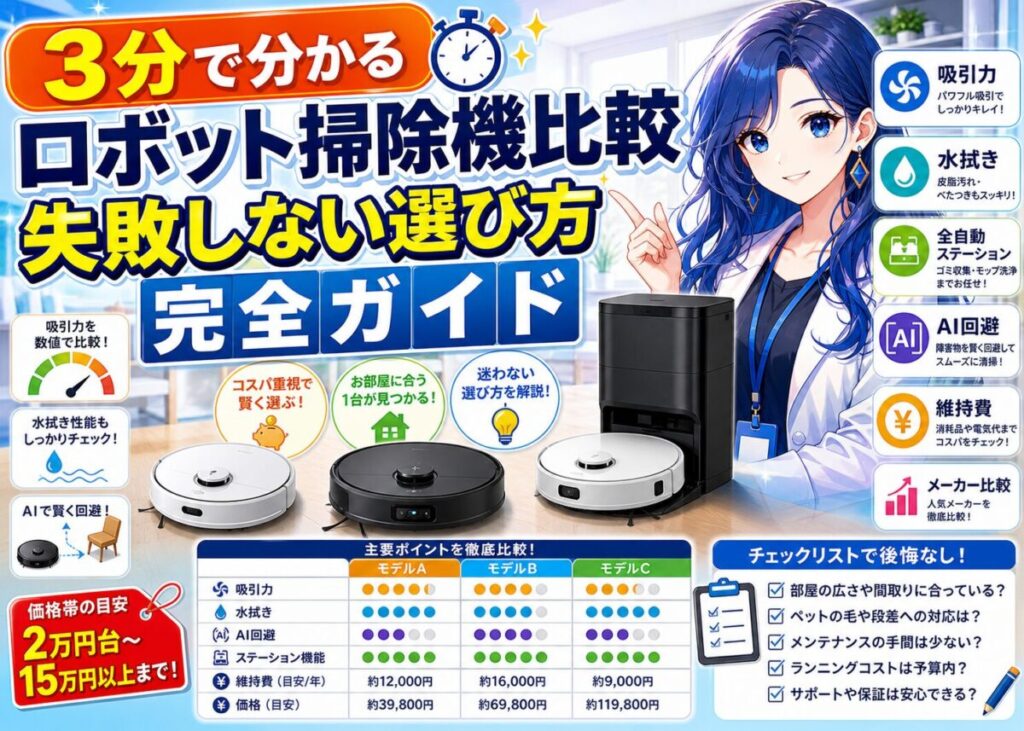 【2025年最新】ロボット掃除機おすすめ比較｜価格/性能/口コミ