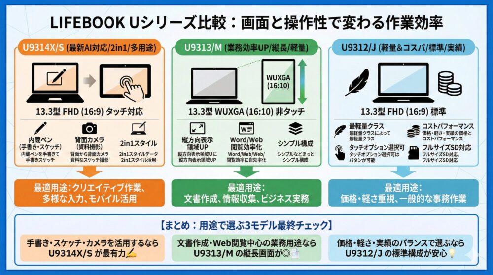 🖥【画面と操作性】タッチ/縦長/16対9の違いで作業効率はここまで変わる