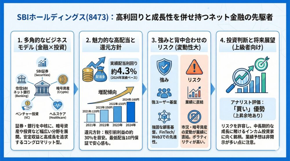 【SBIHD(8473)】高利回りと成長性を併せ持つネット金融株を解説🏦💡