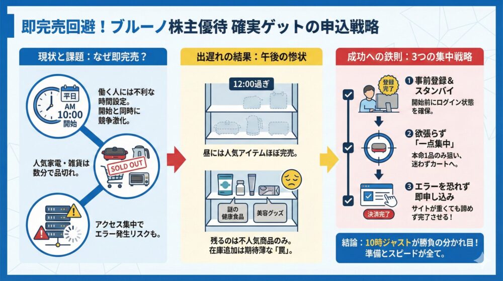 【即完売の理由】ブルーノ株主優待を確実に取る申込戦略を解説🔥