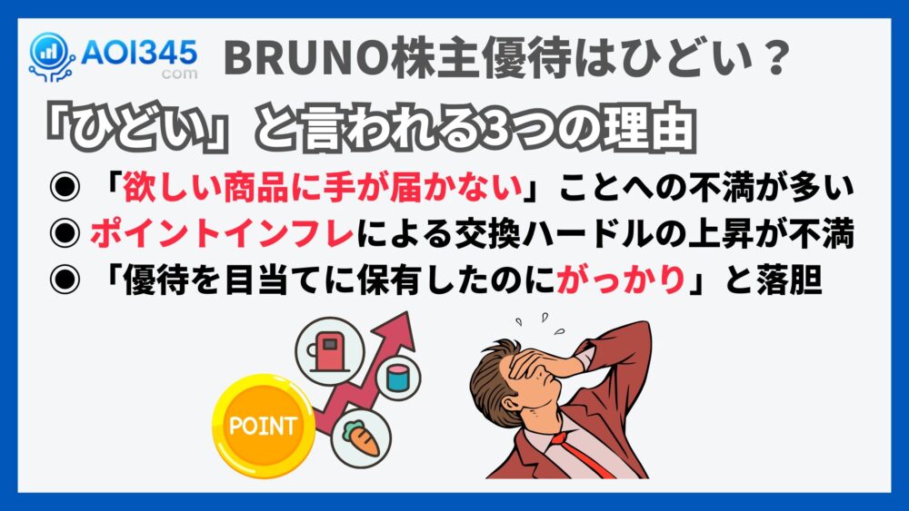 BRUNO株主優待はひどい?