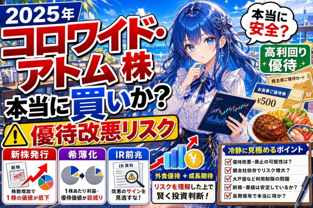 【完全ガイド】コロワイド/アトム株は危ない？優待改悪リスク