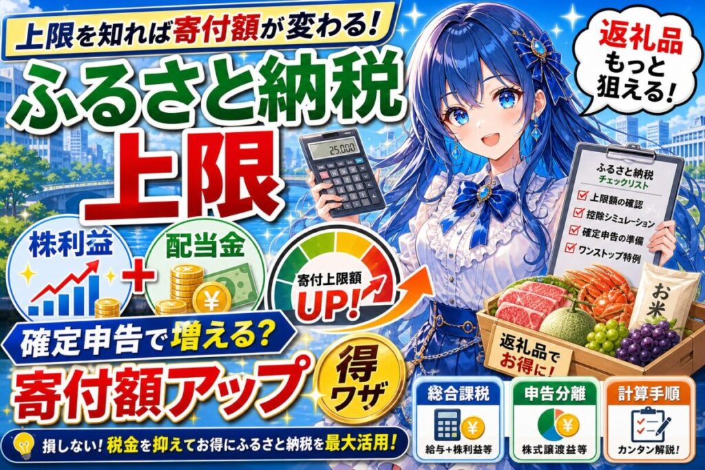 【2025年】ふるさと納税の寄付上限を増やす売却益の確定申告