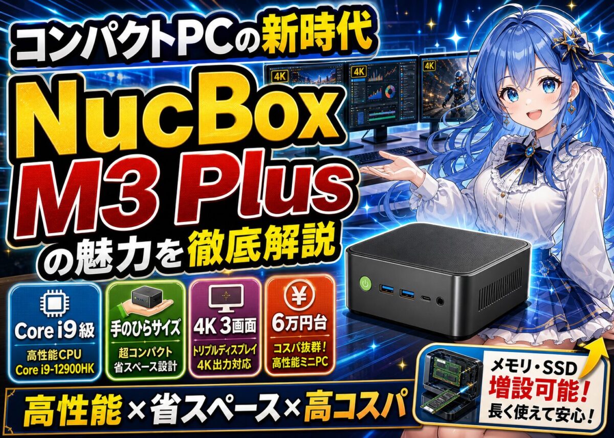 【実機購入レビュー】GMKtec NucBox M3 Plus/Core i9搭載PC