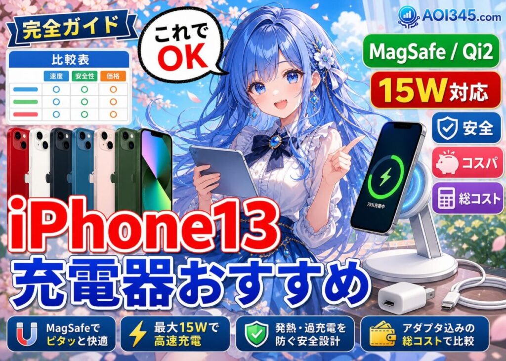 【2025年最新】iPhone 13に最適なワイヤレス充電器を徹底比較