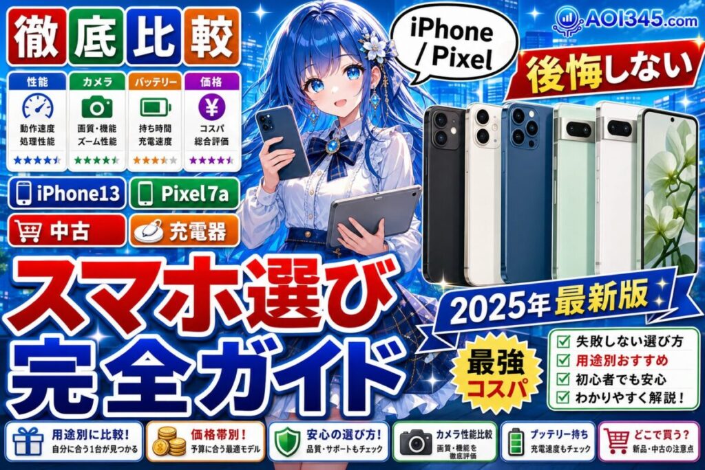 【完全ガイド】2025年最新スマホ比較｜iPhone/Pixelの選び方！
