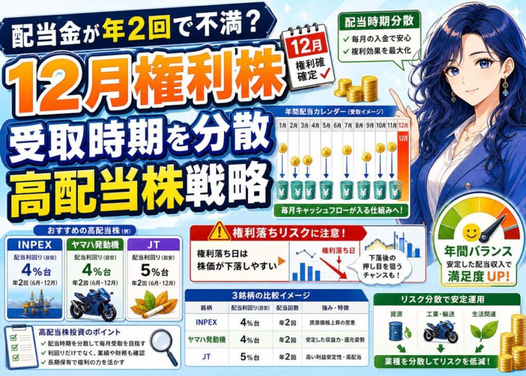 【時期分散】高配当12月決算 INPEX/ヤマハ/JT(2025年5月9日)