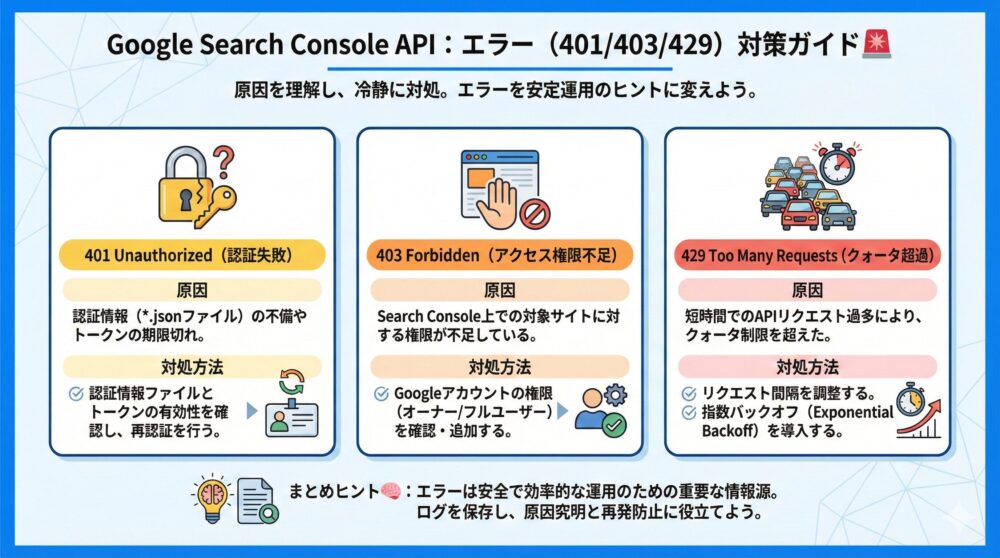 【エラー対策】401/403/429が出る原因と今すぐできる解決策🚨