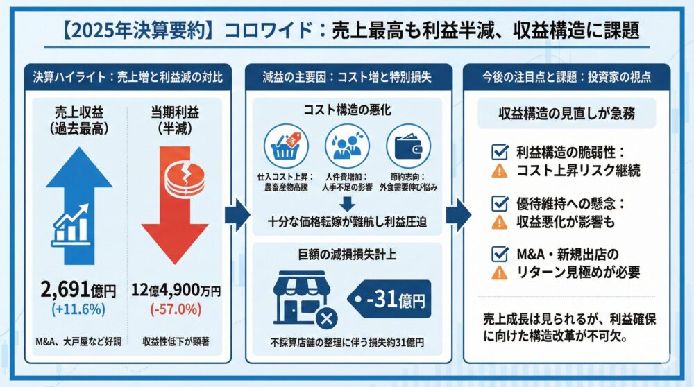【2025年決算】売上最高も利益半減/コロワイドの収益悪化ポイント📉