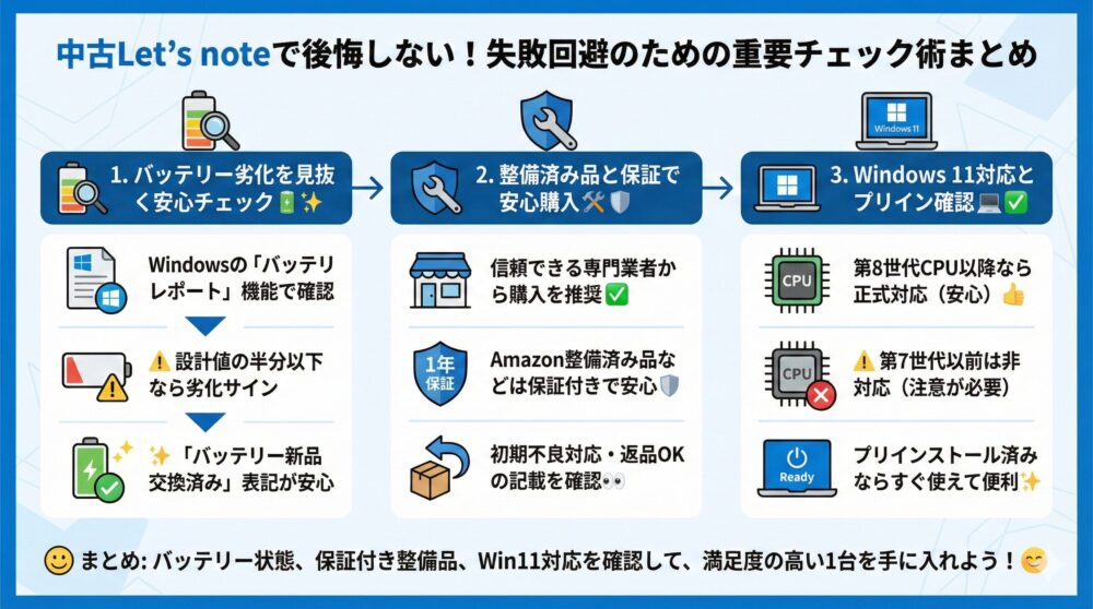 【落とし穴対策】中古Let’s noteで後悔しないためのチェック術まとめ💰⚠️