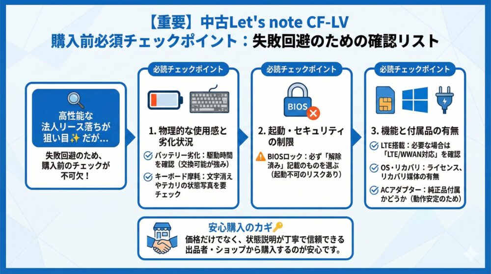 【中古購入前】Let’s note CF-LVで必ず確認すべき項目まとめ⚠️