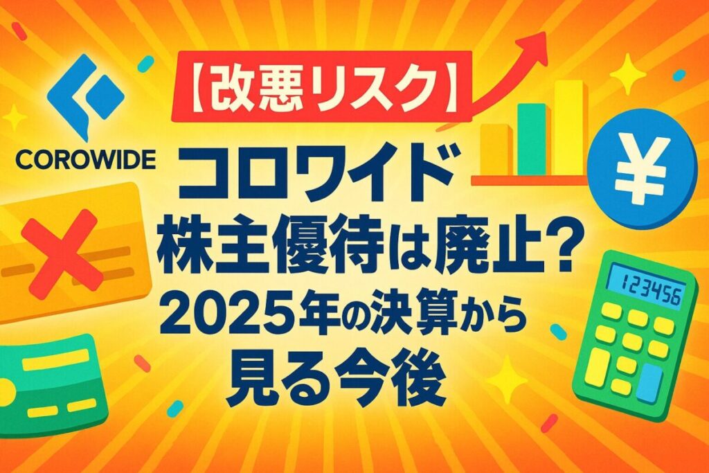 【改悪リスク】コロワイド株主優待は廃止？決算2025年から見る今後