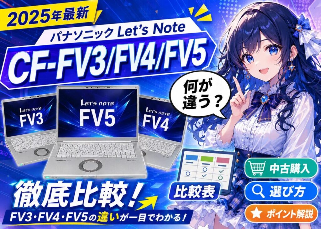 【スペック比較表】Let’s Note CF-FV3/FV4/FV5の違いと価格