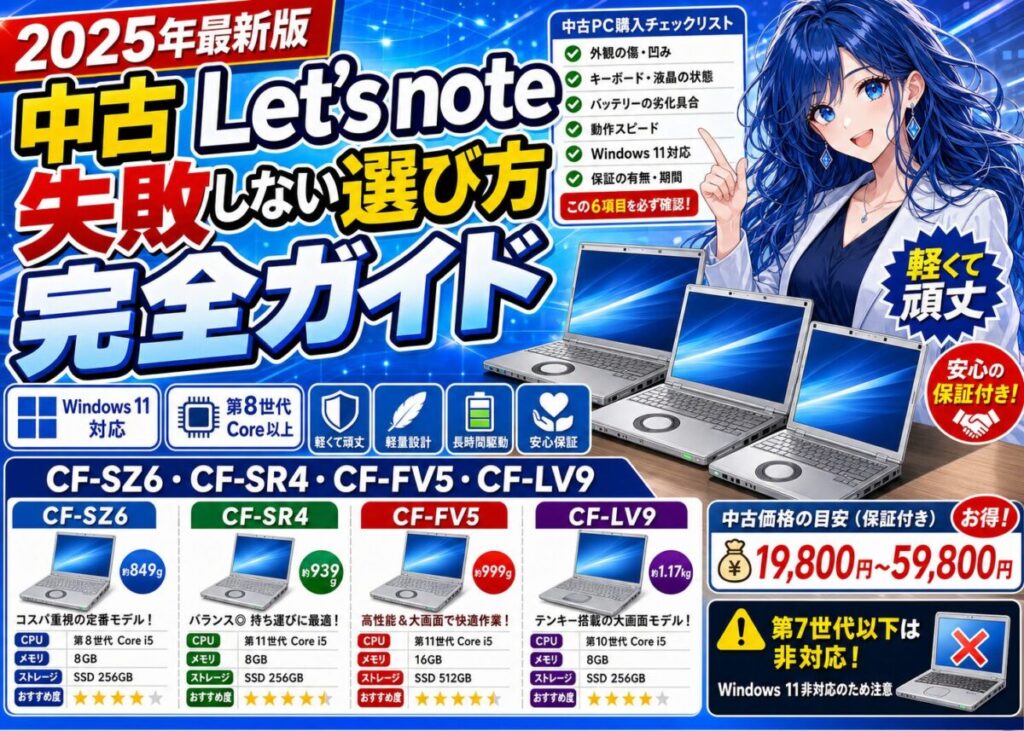 【完全ガイド】Let’s note CF-SZ/SV/SR/FV/LVの特徴の違い