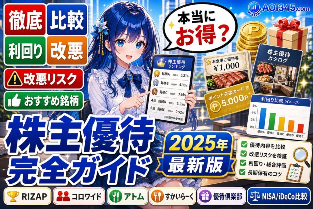 【完全ガイド】人気の株主優待銘柄を比較！利回り/改悪リスク