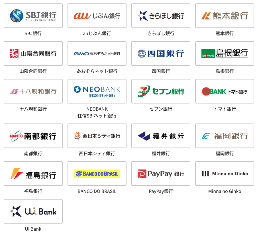 スマホATMに対応銀行