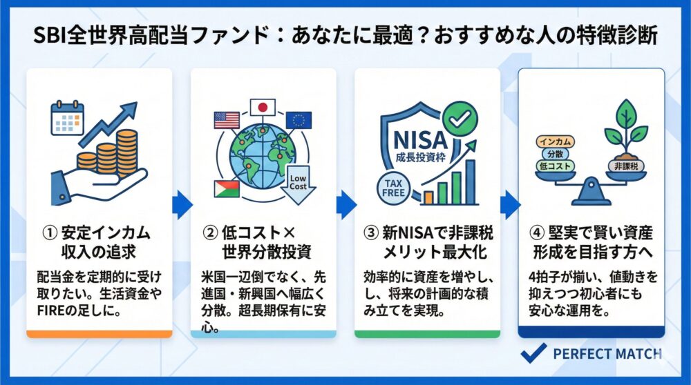 ✅【診断付き】SBI高配当ファンドがおすすめな人の特徴とは？