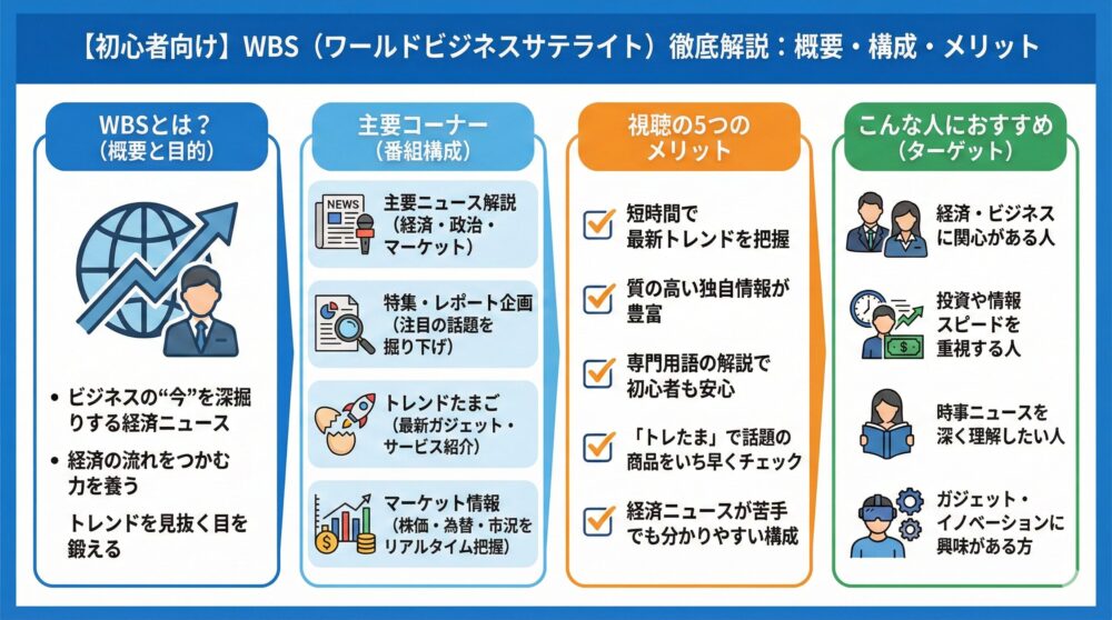 【初心者向け】WBSの内容と番組構成が支持される理由を解説💼