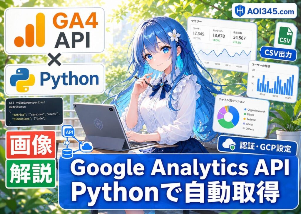 【画像手順】PythonとGoogle Analytics APIでデータ自動取得
