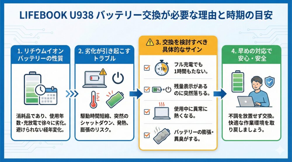 🔰【基礎】U938のバッテリー交換が必要になる理由と交換時期の目安