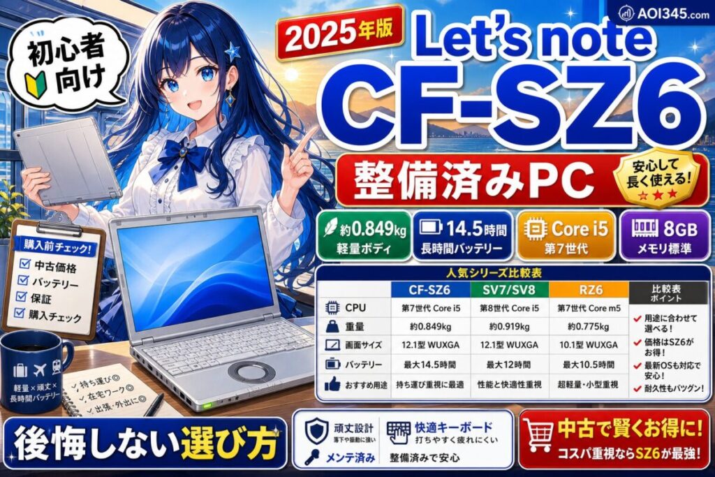 【初心者向け】Panasonic Let's note CF-SZ6徹底レビュー