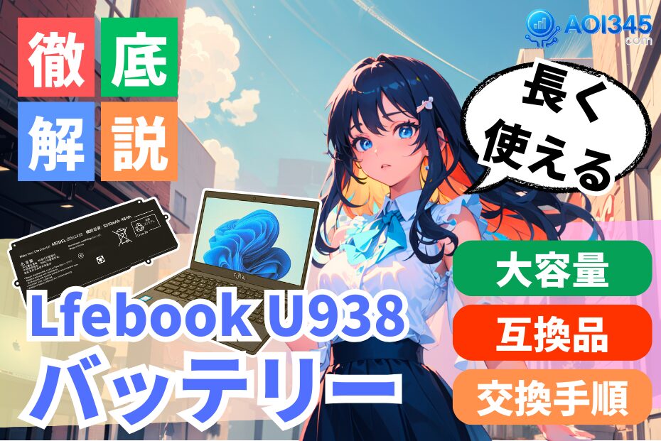 【Lifebook U938のバッテリー容量】大容量/互換品/交換方法