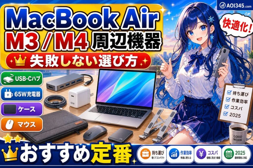 【2025年】MacBook Air M3/M4の最強モバイル周辺機器10選