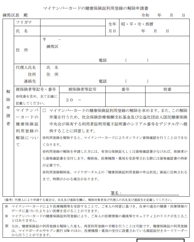 解除申請書