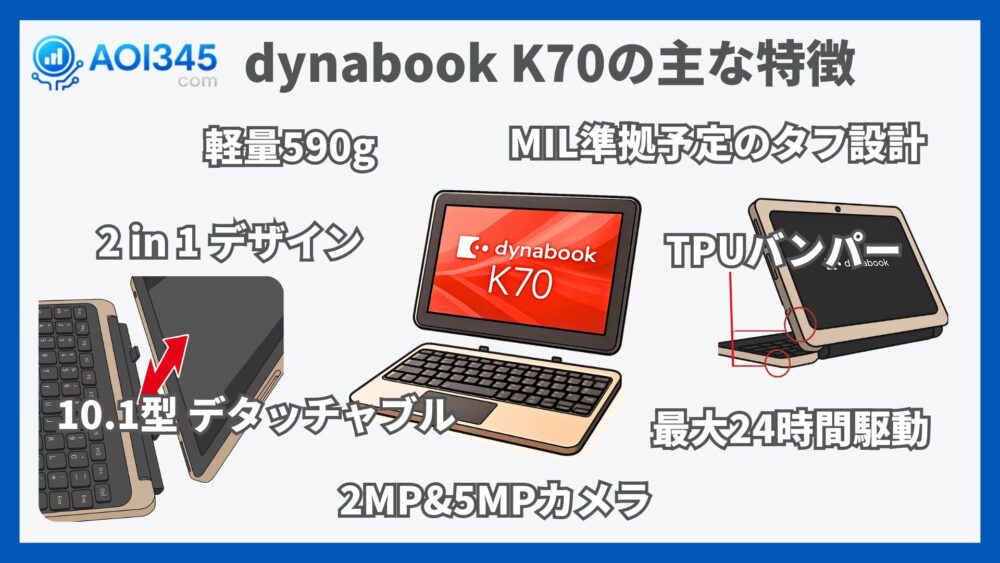 dynabook K70の主な特徴