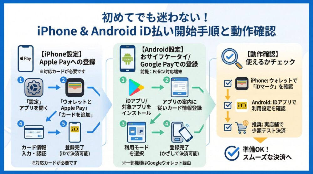 【初めての設定】iPhoneとAndroidで迷わないiD開始手順📱