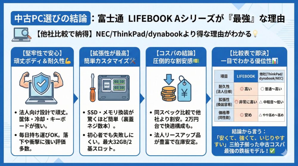 【他社比較で納得】NEC/ThinkPad/dynabookより得な理由がわかる💡