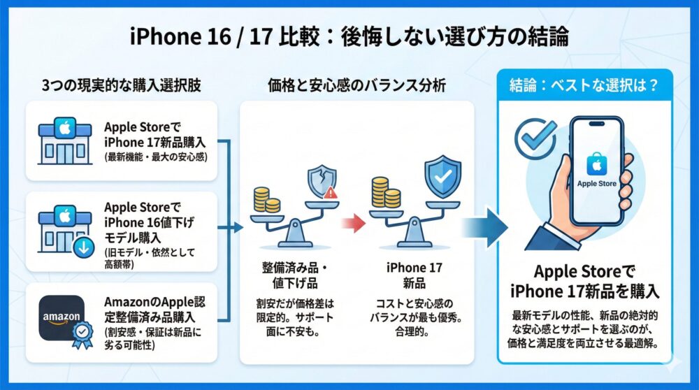 【iPhone16/17比較】価格と買い方で後悔しない選び方の結論📊