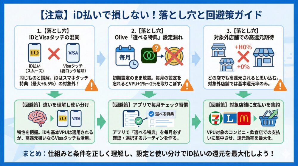 【注意】iD払いで損しないための落とし穴一覧と回避策ガイド🧠