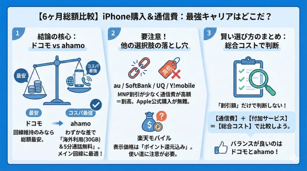 【ドコモvsahamo】6ヶ月総額で本当にお得なのはどちらか徹底検証📱
