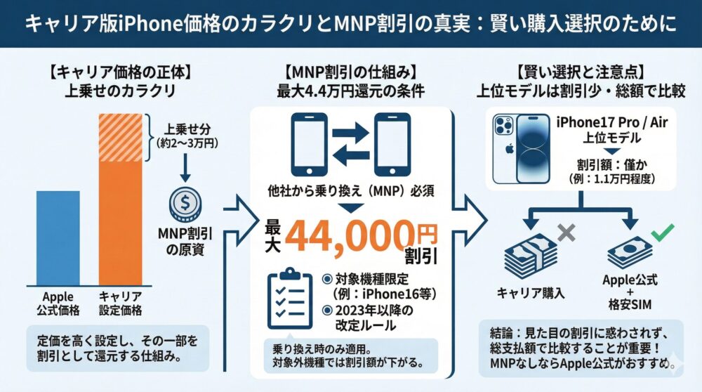 【MNP割引の正体】定価が高い理由と割引原資のカラクリを解説💡