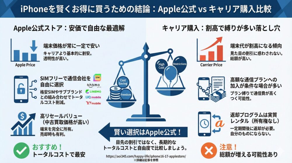 【最適な購入先】コスパ重視ahamo/自由度重視Apple公式おすすめ理由💡