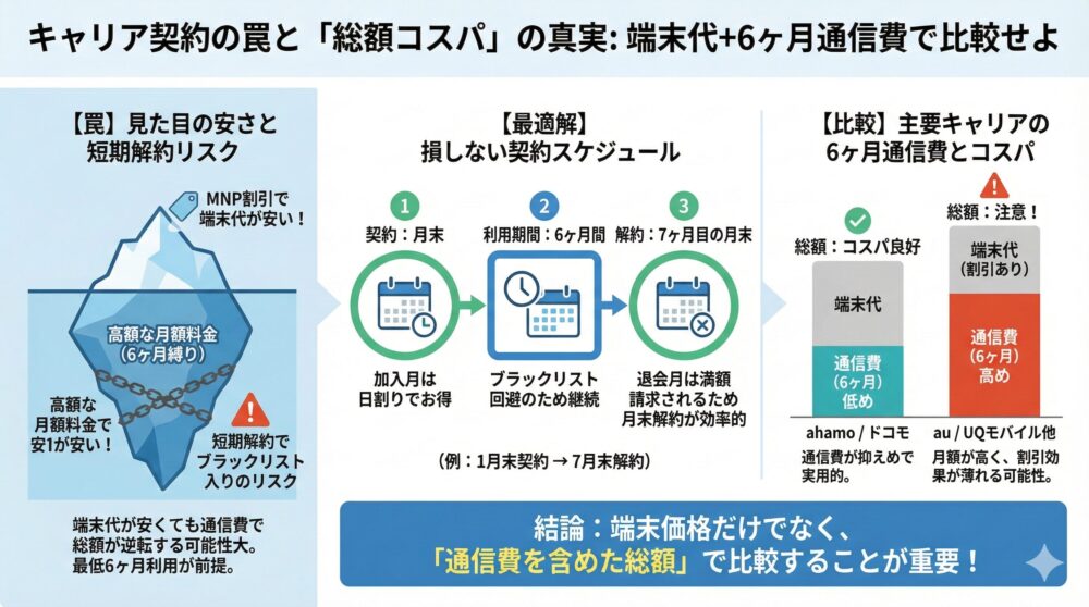 【キャリア契約の罠】月額料金が高く総支払額が逆転する典型パターン📶