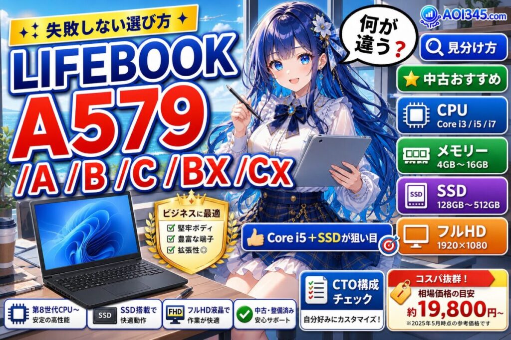 【LIFEBOOK A579の違い】/A /B /C /BX /CXの見分け方