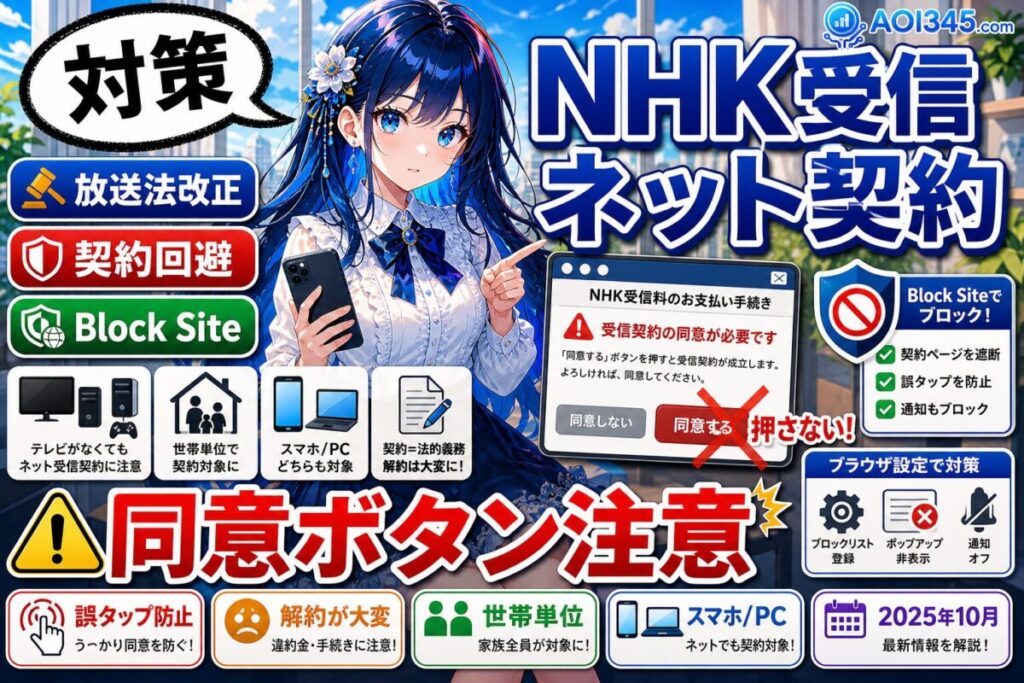 【NHKネット受信料の仕組みと契約回避】放送法改正後の注意点