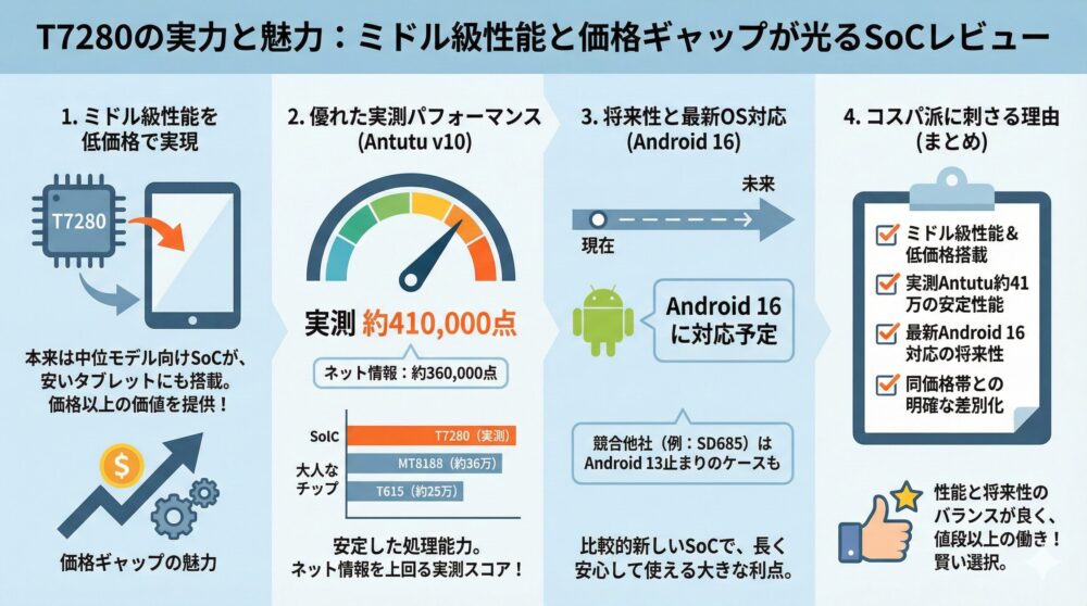 【T7280実力】ミドル級性能と価格ギャップが光るSoCの魅力レビュー🚀