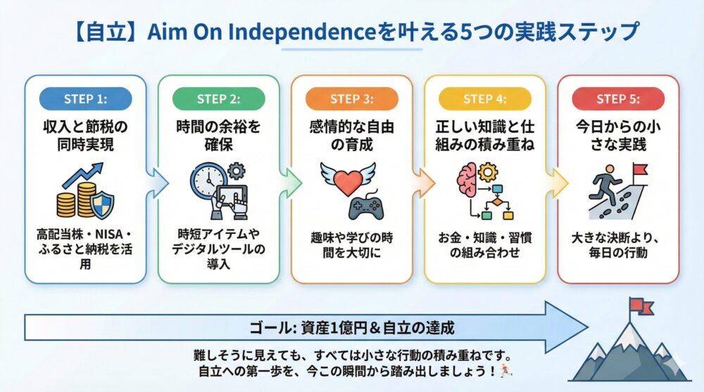【自立】Aim On Independenceを叶える5つの実践ステップ🏁